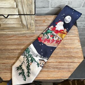 PARQUET 100% Silk Santa Christmas Holiday Tie
